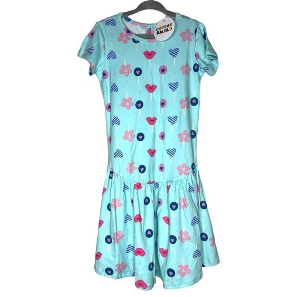 NEW Dot Dot Smile Love Lollipop Blue Valentine Flapper Dress 5/6 - Picture 1 of 8